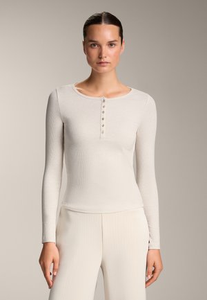 OYSHO SOFT-TOUCH LONG-SLEEVED BUTTONED RIB - Longsleeve - stone