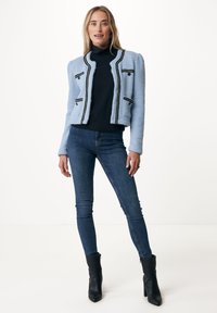 Mexx Cropped Knit Jacket - Gilet - greyish blue/bleu - ZALANDO.FR
