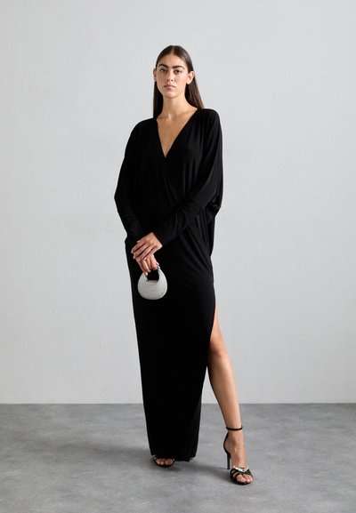 Norma Kamali DOLMAN WRAP GOWN SIDE SLIT - Gallakjole - black