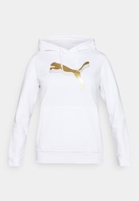 HOODIE - Felpa con cappuccio - white/metallic gold-coloured