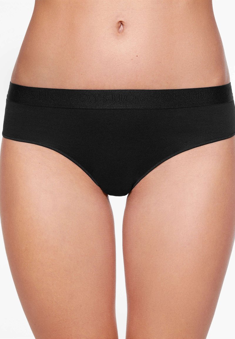 OYSHO - 3 PACK LOGO COMFORT BRAZILIAN - Briefs - black, Förstora