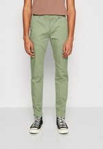 Pantalon Chino Scotch & Soda Super Slim Fit Stretch - Vert Kaki Foncé, Neuf Avec étiquettes
