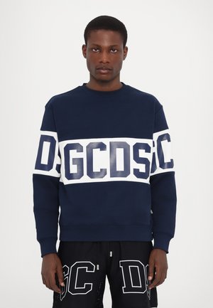 GCDS BAND LOGO CREW NECK - Sweatshirt - deep blue/white