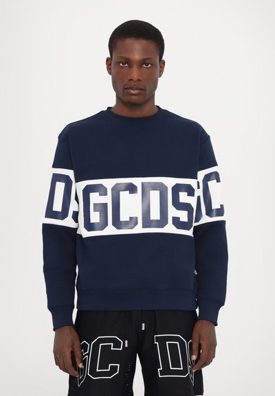 GCDS BAND LOGO CREWNECK - Sweatshirt - deep blue/white