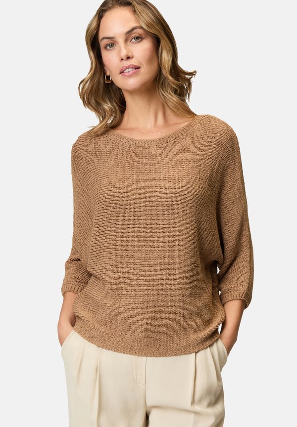 MIT DREIVIERTELARM - Strickpullover - tigers eye