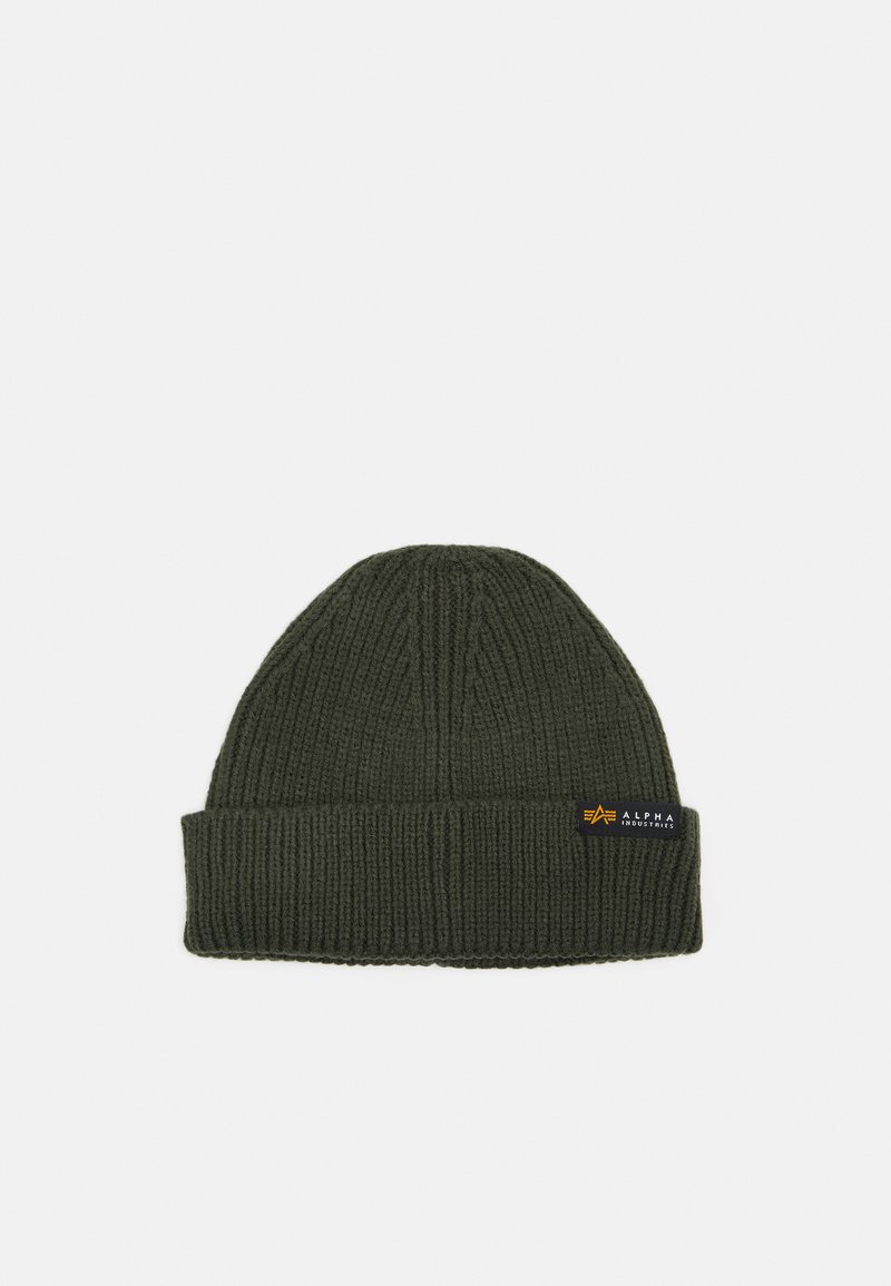 Alpha Industries - DOCKERS BEANIE UNISEX - Adīta cepure - dark olive, Palielināt