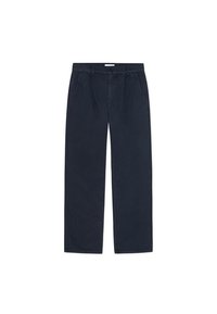 Σκούρα ναυτικό μπλε βαμβακερό παντελόνι με άνετη εφαρμογή, δύο μπροστινές τσέπες, κλείσιμο με κουμπί και ίσια γραμμή στο πόδι.