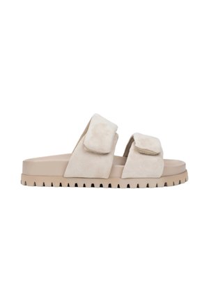 KLAPKI Z MIĘKKIMI PASKAMI - Mules - light beige