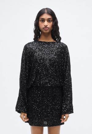 SEQUIN MINI DRESS - Kokteiļkleita/ballīšu kleita - black