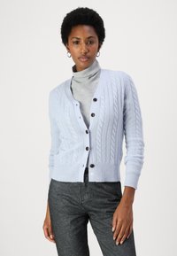 pure cashmere CLASSIC CABLE CARDIGAN - Casaco de malha - baby blue