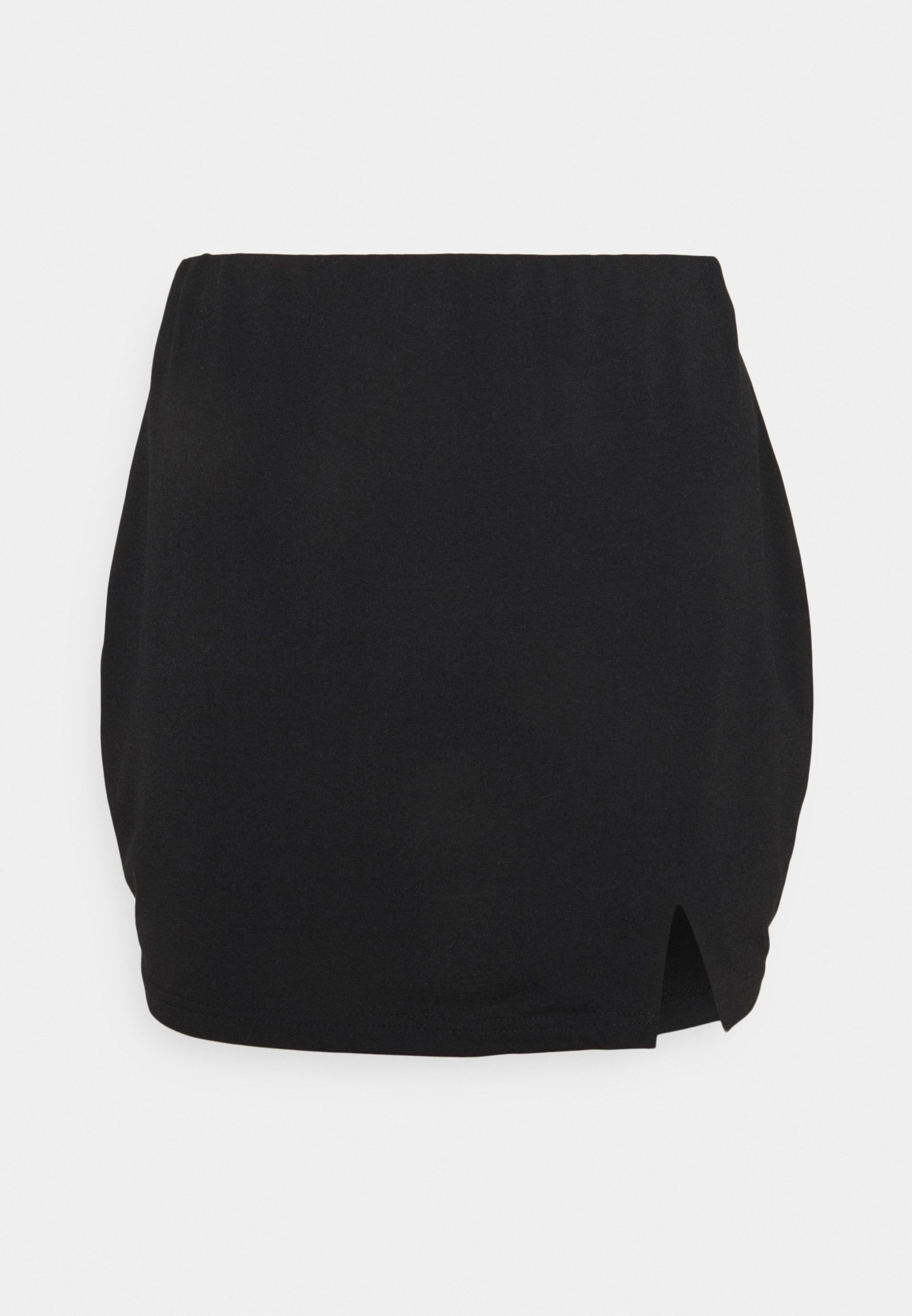black mini skirt with split