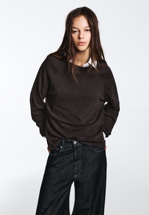 PULL&BEAR RAGLAN - Pitkähihainen paita - dark grey