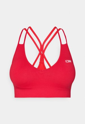ICANIWILL DEFINE SEAMLESS V SHAPE BRA - Vidēja atbalsta sporta krūšturis - red cherry