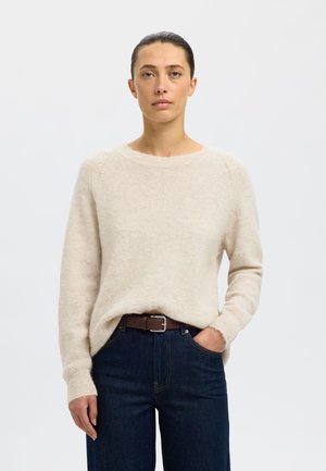 Selected Femme LULU O-NECK - Pullover - birch melange