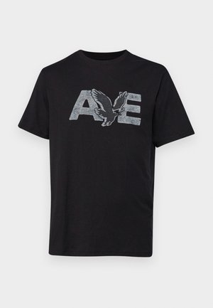 American Eagle CORE TEE  - Nyomott mintás póló - black