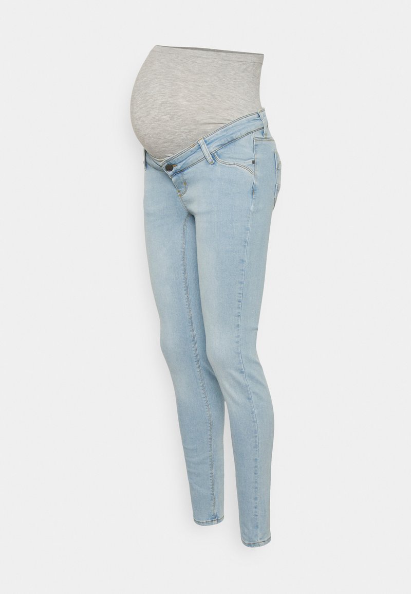 MAMALICIOUS MLSAVANNA  - Calças de ganga de corte skinny - light blue denim