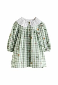 Next REGULAR FIT  EMBROIDERED COLLAR - Freizeitkleid - green check