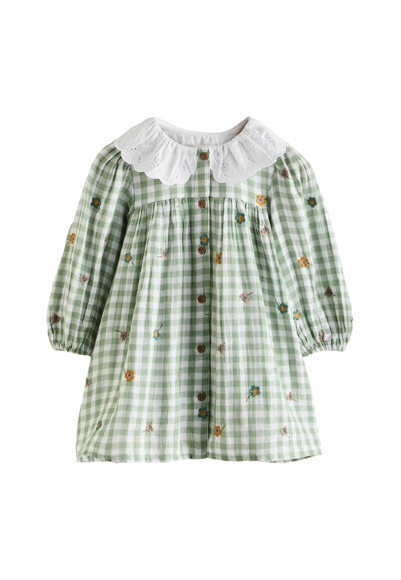 Next REGULAR FIT  EMBROIDERED COLLAR - Freizeitkleid - green check