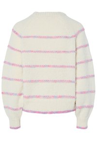 Pieces PCNELIA LS O-NECK BC - Pulóver - birch/pink/purple