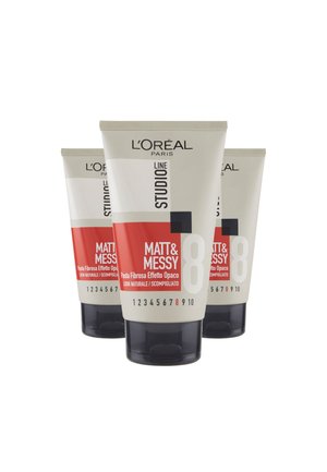 L'ORÉAL PARIS GEL PER CAPELLI STUDIO LINE MATTE&MESSY, PASTA FIBROSA, 150ML - 3 PACK - Kit capelli - trasparente