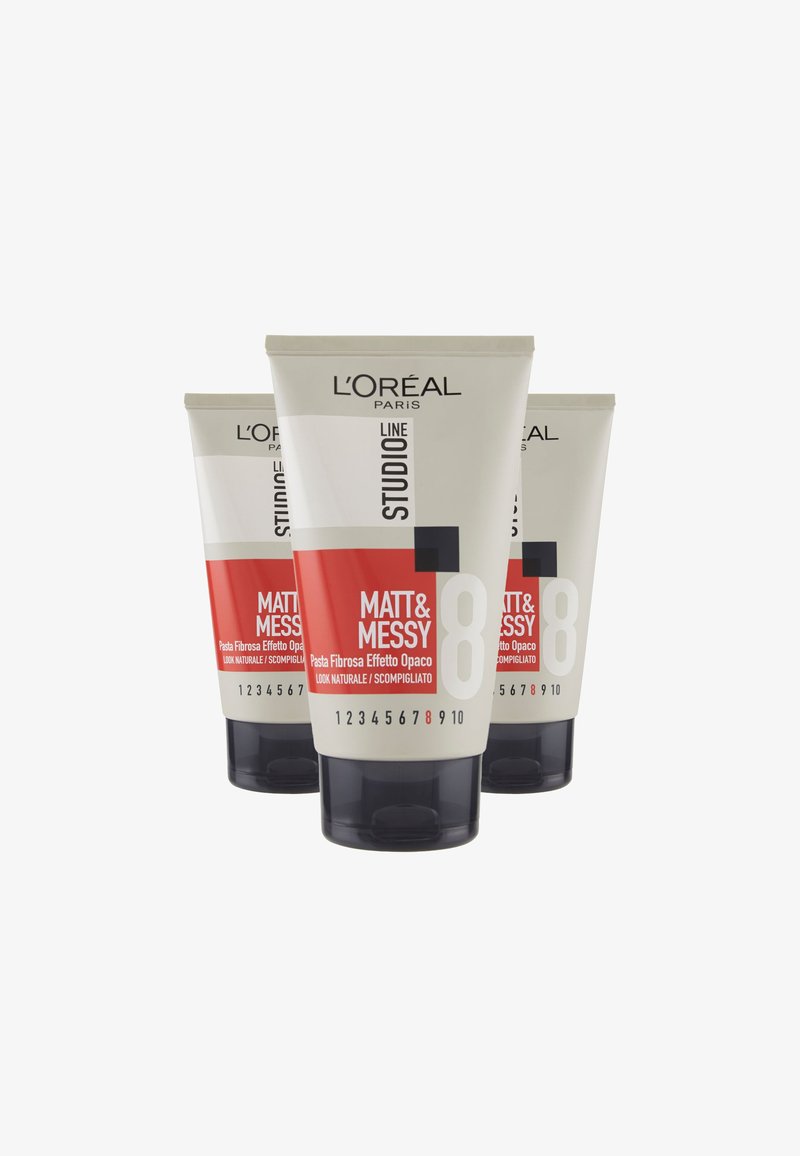 L'Oréal Paris - L'ORÉAL PARIS GEL PER CAPELLI STUDIO LINE MATTE&MESSY, PASTA FIBROSA, 150ML - 3 PACK - Kit capelli - trasparente, Ingrandire