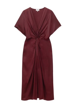 & OTHER STORIES, & OTHER STORIES TWIST-WAIST MIDI DRESS - Day dress - dark red