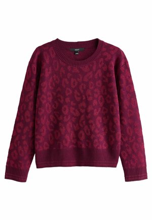 COSY CREW NECK - Džemperis - red burgundy animal leopard
