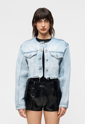 TORN OFF CROP TRUCKER VAPOUR - Τζιν μπουφάν - dark blue