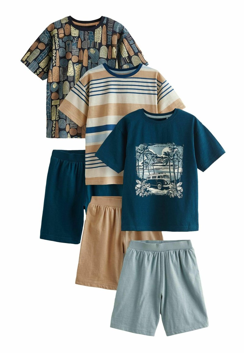 Next 3 PACK - REGULAR FIT - Pyjama - navy camel palm tree