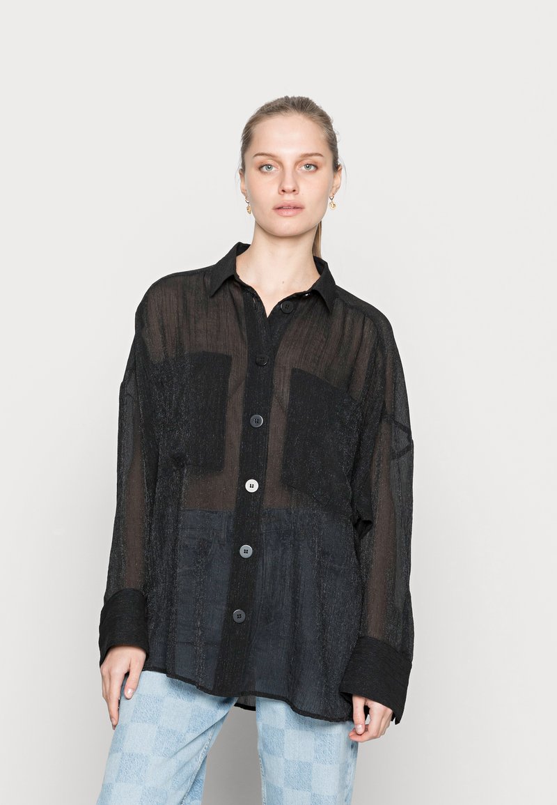 Monki Blusa com botões - black