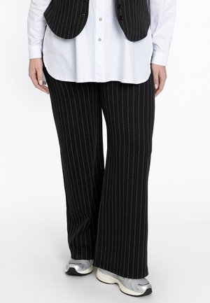 MIT STREIFEN - Stoffhose - black