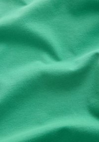 Țesătură netedă verde deschis cu textură fină vizibilă și pliuri delicate care creează umbre moi.