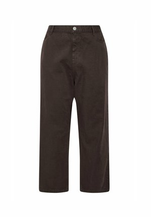 Yours Clothing, PLUS SIZE WIDE LEG JEANS - Wide Leg - chocolate
