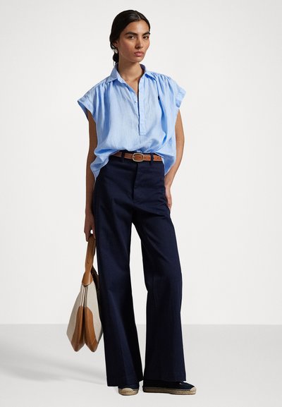 Polo Ralph Lauren LINEN POPOVER SHIRT - Blūze - baby blue