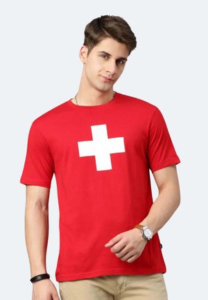 HELVETICA  - T-Shirt print - rouge