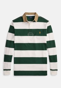 KHAKI-COLLAR STRIPED RUGBY SHIRT - Poloshirt - grass green/trophy cream