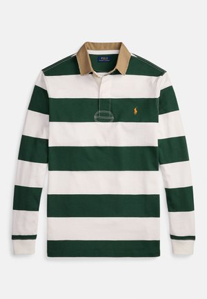 KHAKI-COLLAR STRIPED RUGBY SHIRT - Polokošeľa - grass green/trophy cream
