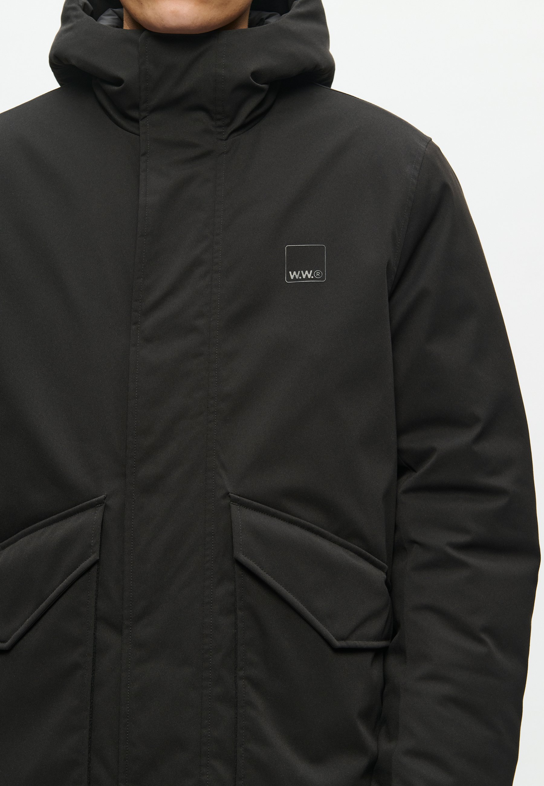 トップス Hanes Full Zip Blank Parka Black WOOD WOOD HANES COAT - Parka - black - Zalando.co.uk