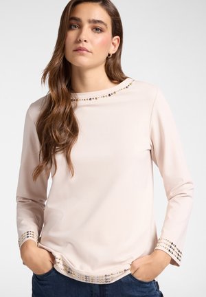 CON BORCHIE - Maglietta a manica lunga - beige