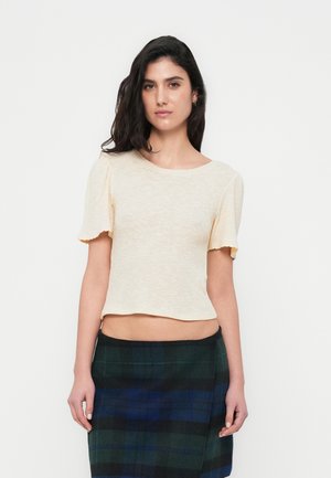ONLNICOLE LIFE O NECK SCALLOP - T-shirts - birch