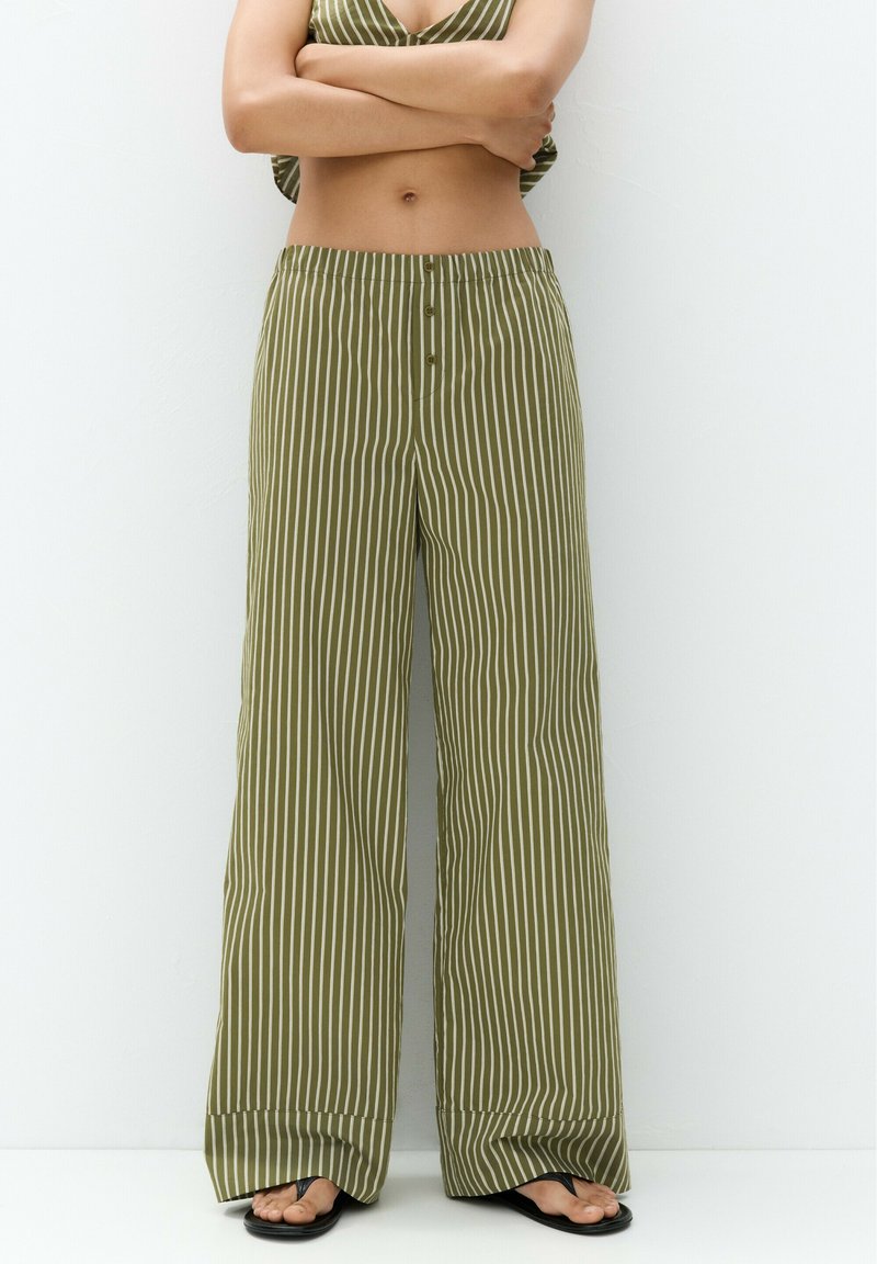 PULL&BEAR - STRIPED - Pantalon classique - green, Agrandir