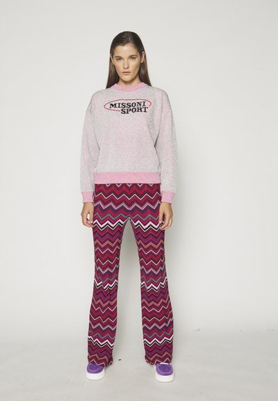 Missoni Sport CREWNECK - Πουλόβερ - light silver/pink