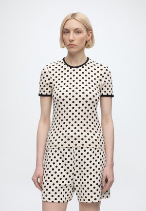 Marimekko KUKKEA PALLO - T-shirt imprimé - off white/black
