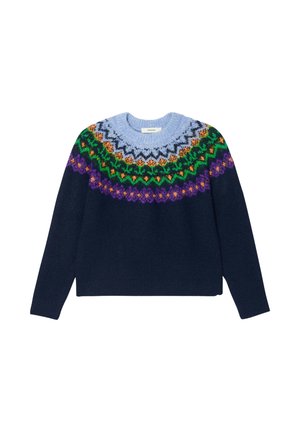 JACQUARD COL ROND - Pullover - marine