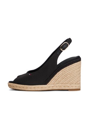 FLAG HIGH WEDGE SLINGBACK - Sandale cu toc - black