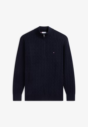 Tommy Hilfiger, CABLE ZIP - Pullover - navy blue