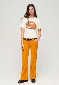 Superdry & Co TRAVEL SOUVENIR - Camiseta estampada - ecru marl