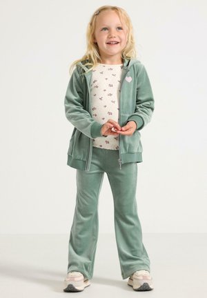 Lindex, LINDEX HOODIE IN VELOUR LINDEX - Sweatjakke - light dusty green