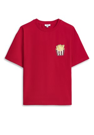 Twist, TWIST T-SHIRT T-SHIRT WITH SEQUIN AND BEAD PATCH - T-shirt imprimé - red