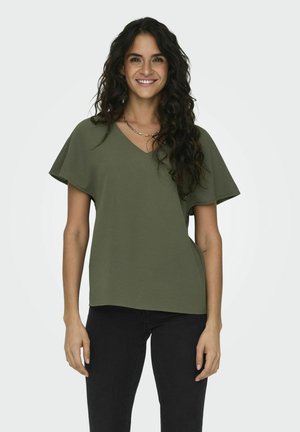 NORMAL GESCHNITTEN RUDHALS  - T-shirt - bas - khaki